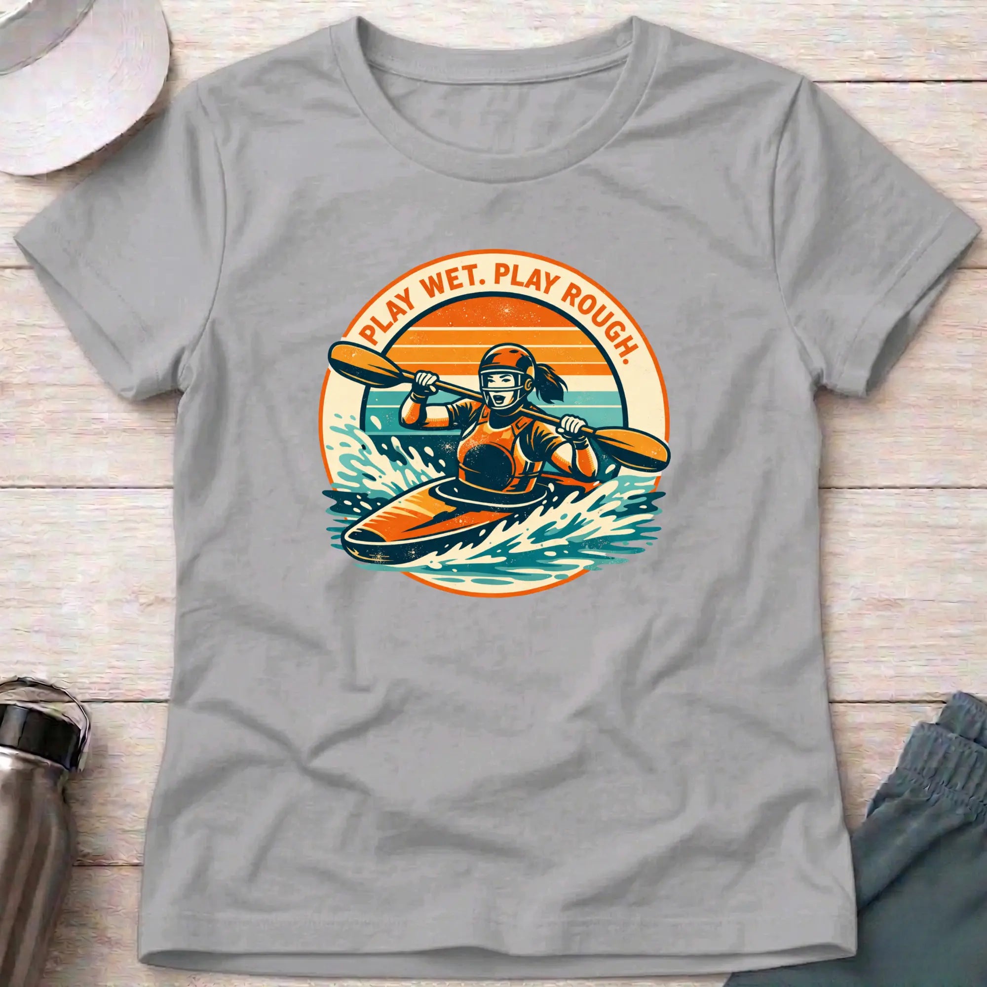 Play Wet - Play Rough. Canoe Polo female T-Shirt Printify