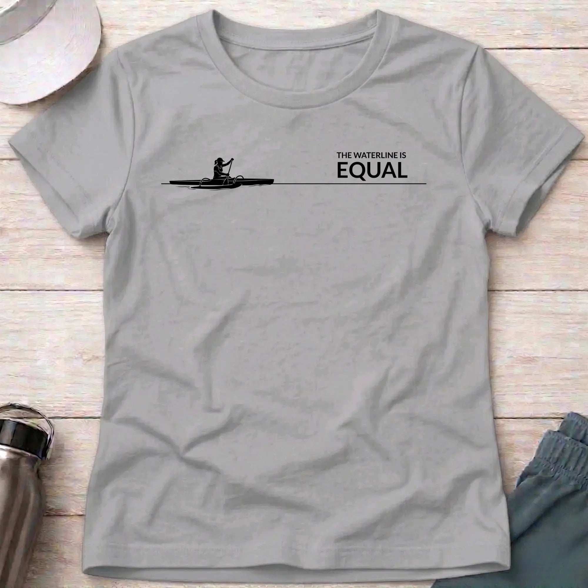 The Waterline is Equal. Va'a Paracanoe female T-Shirt Printify