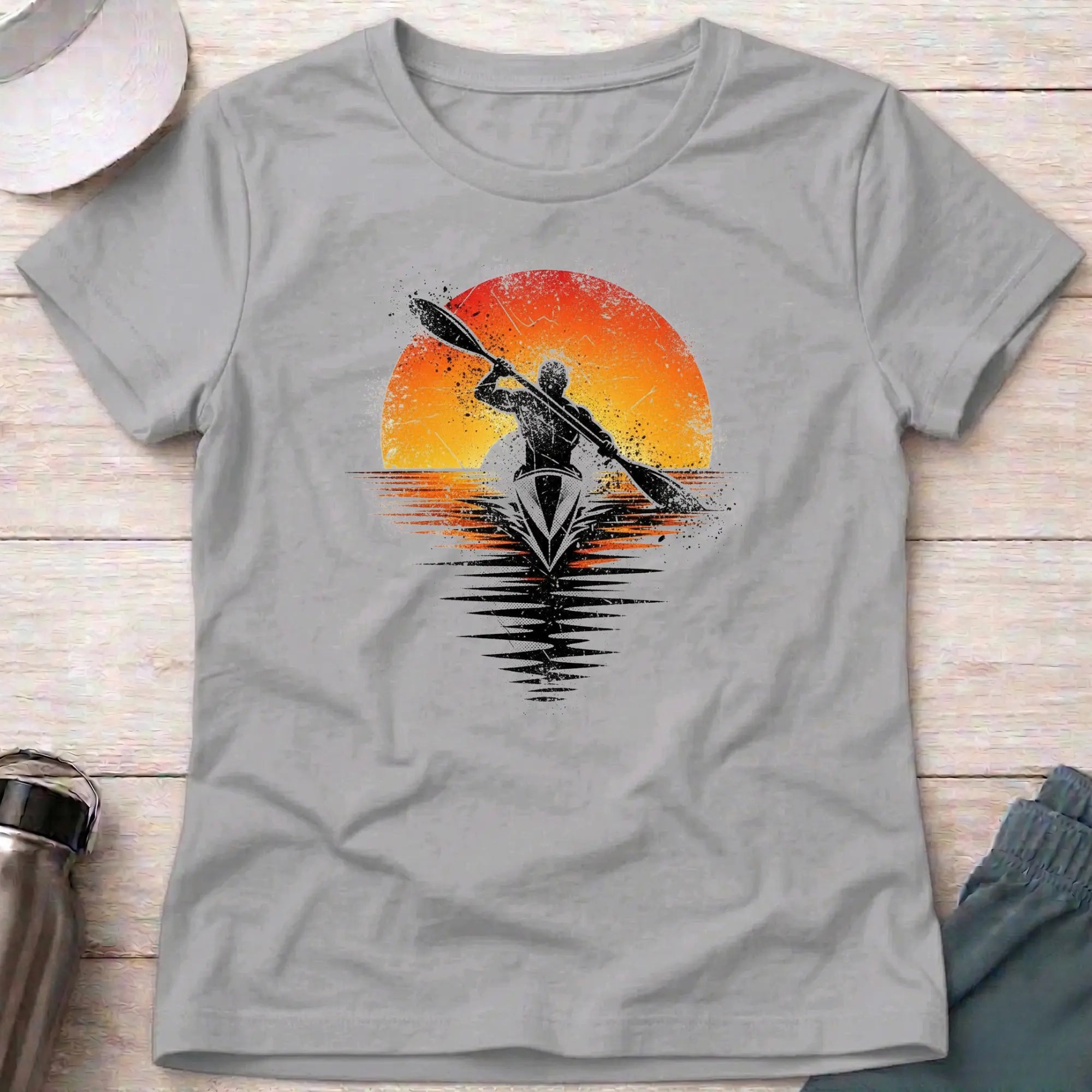 Grunge Sunset. Fitted T-Shirt Printify