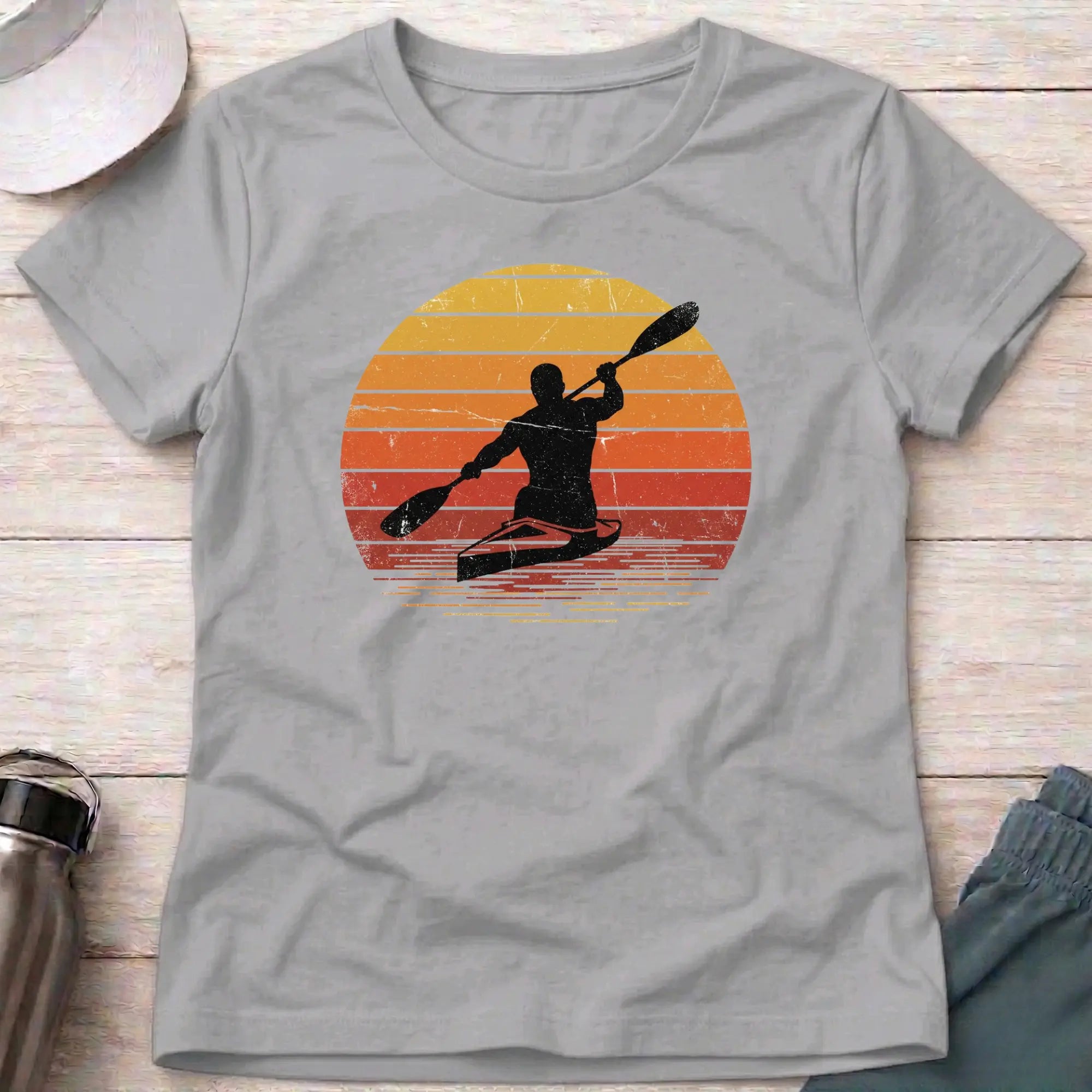 Retro Sunset. Fitted T-Shirt Printify