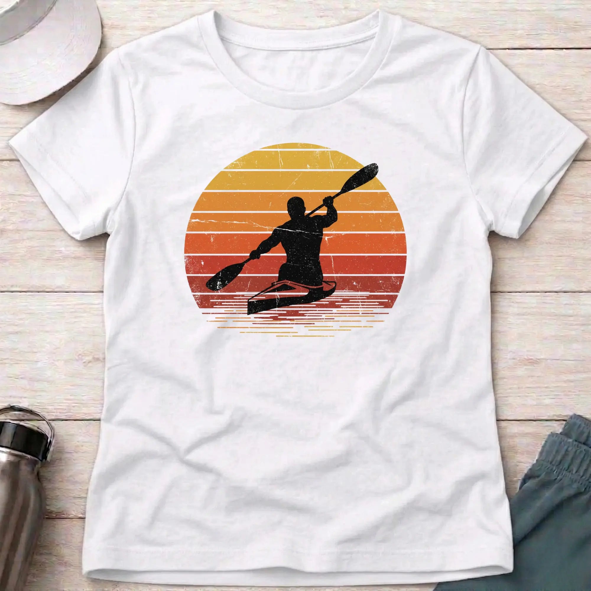 Retro Sunset. Fitted T-Shirt Printify