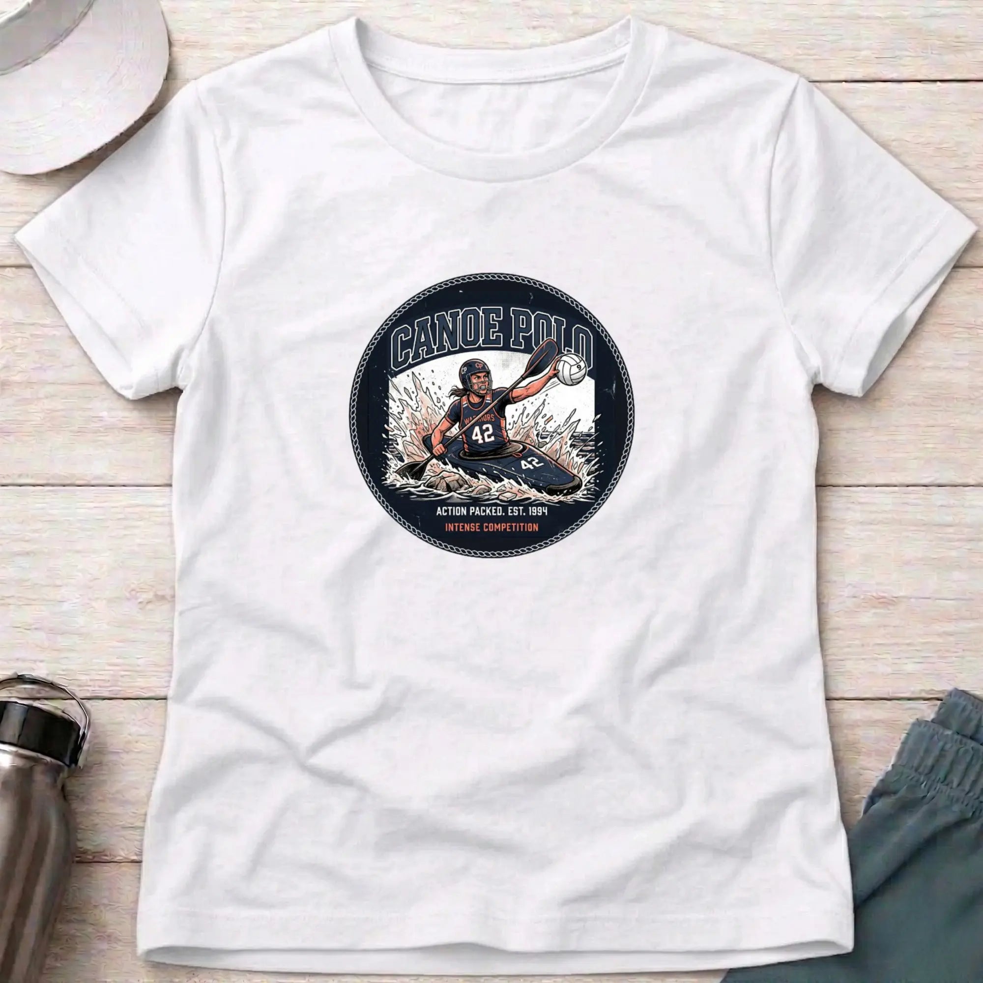 Canoe Polo. Action Packed. female T-Shirt Printify