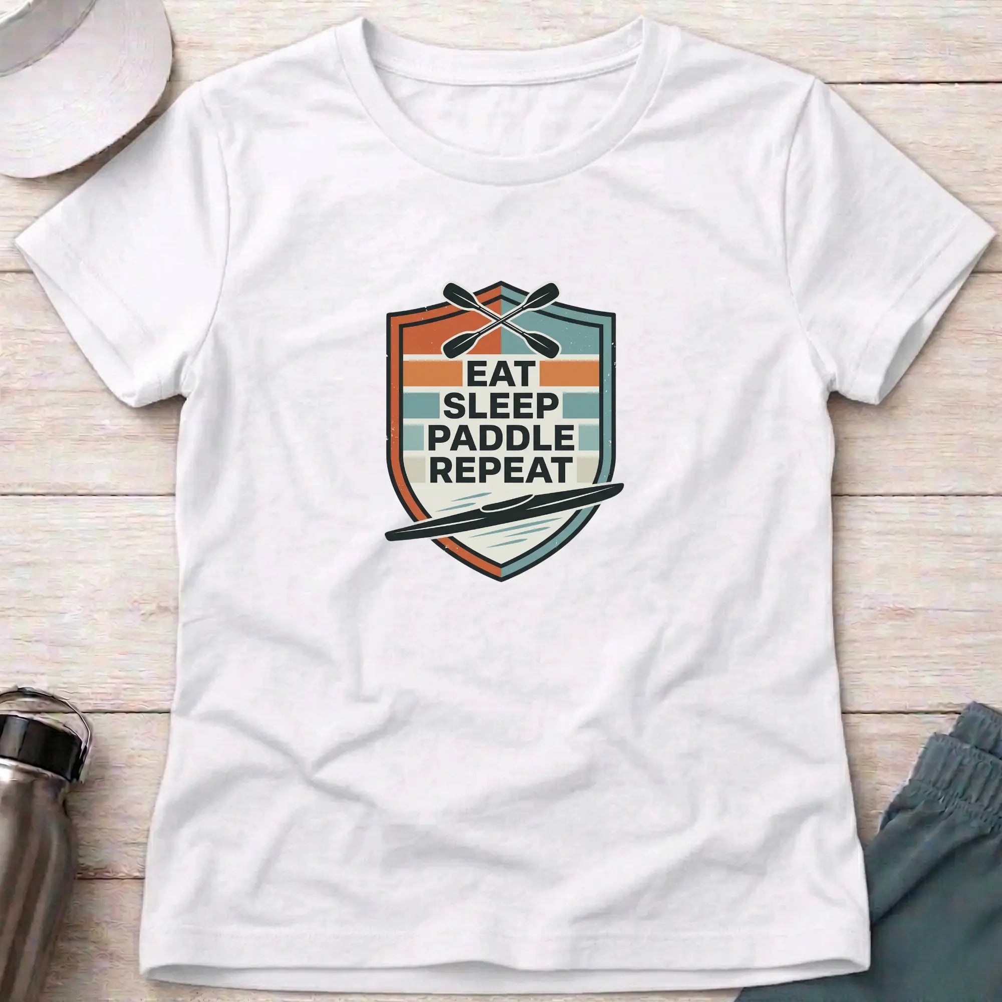 Drift Eat Sleep Paddle Repeat. K1 Fitted Tee Printify