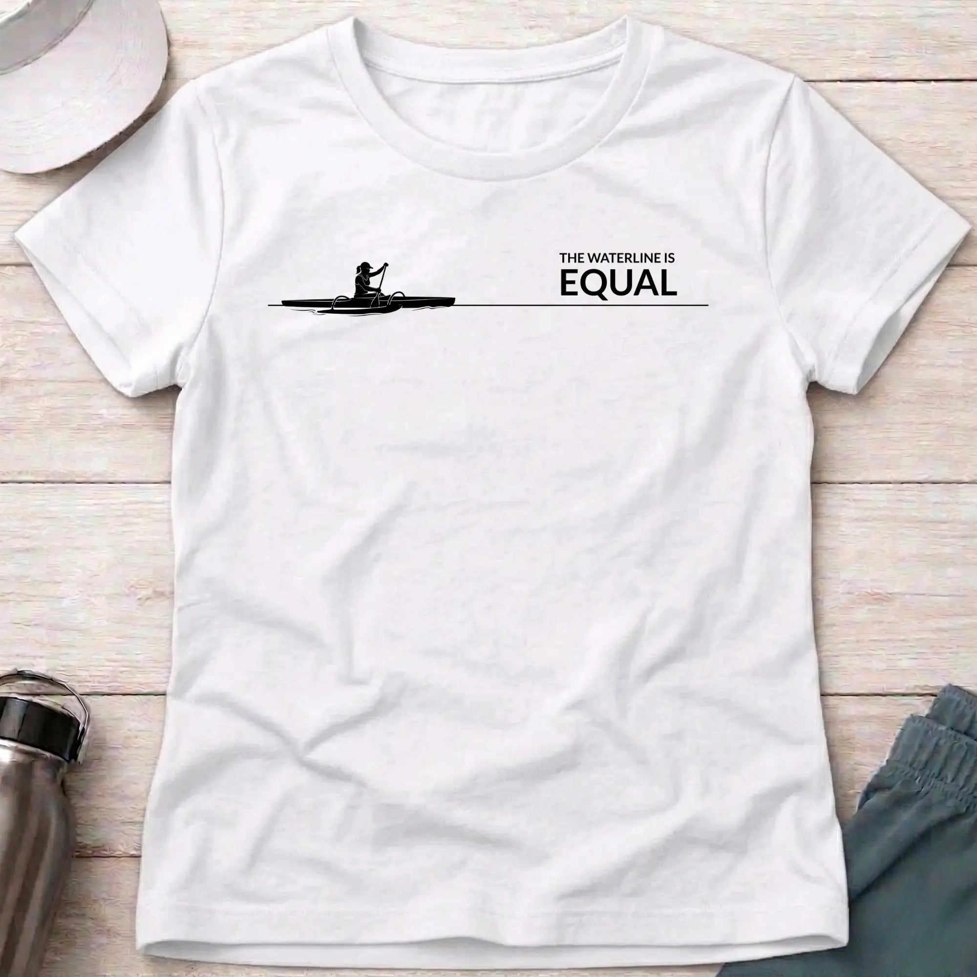 The Waterline is Equal. Va'a Paracanoe female T-Shirt Printify