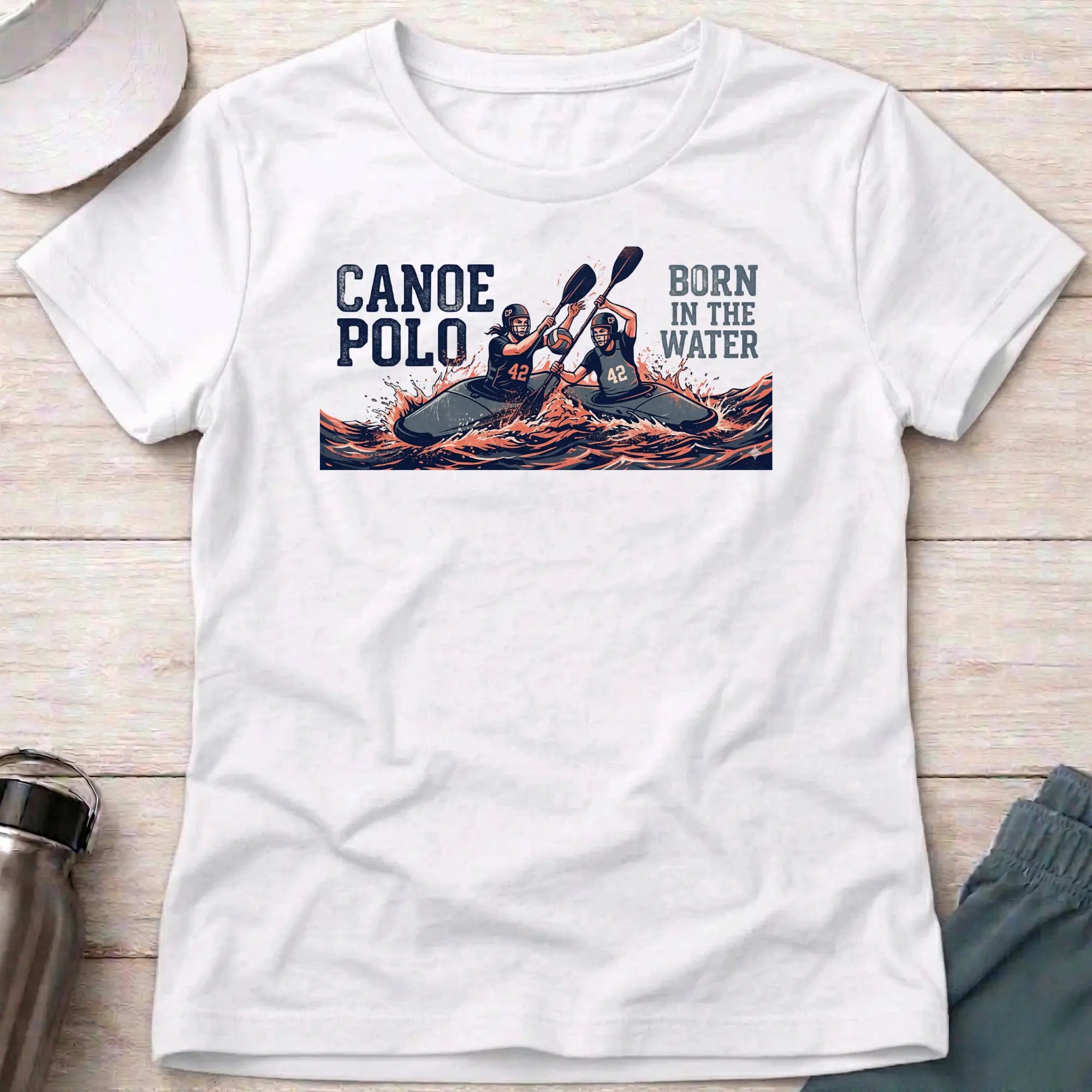 Canoe Polo. Born In The Water. female T-Shirt Printify