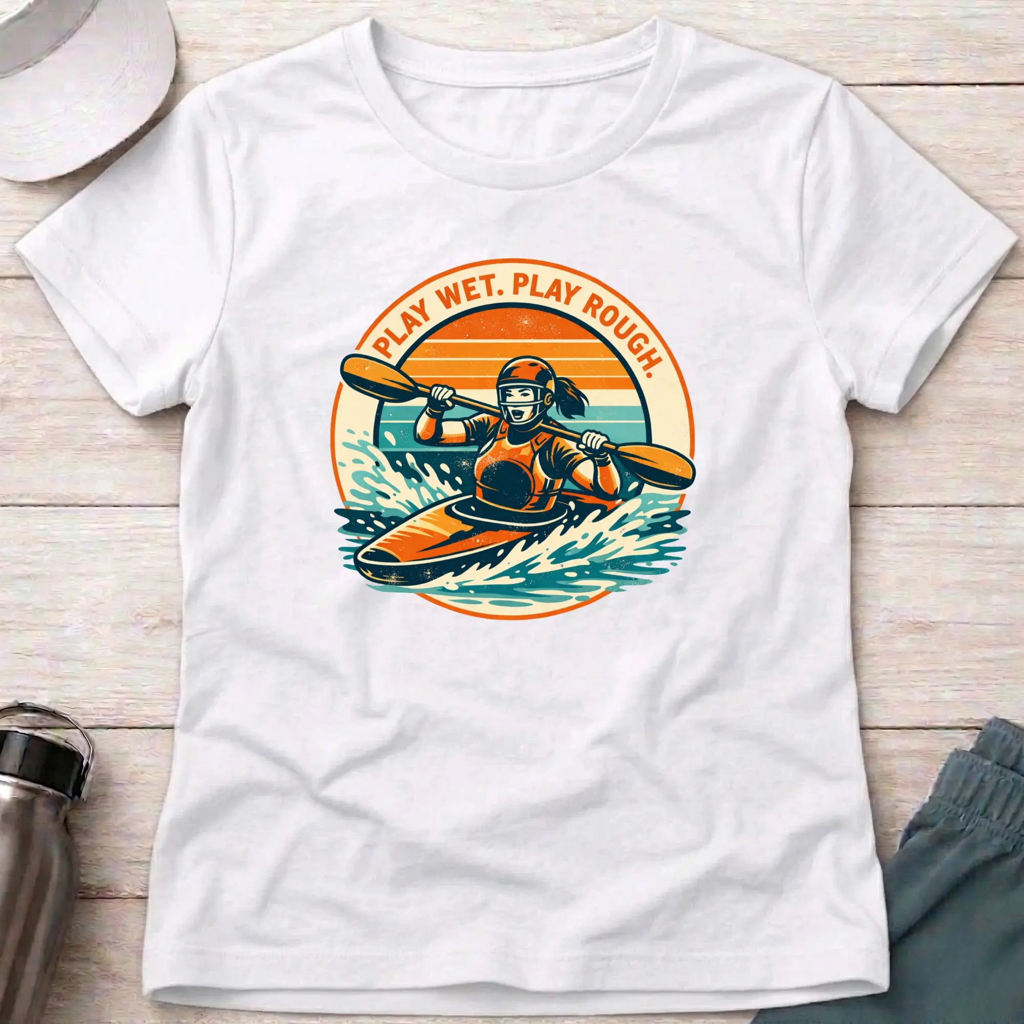 Play Wet - Play Rough. Canoe Polo female T-Shirt Printify